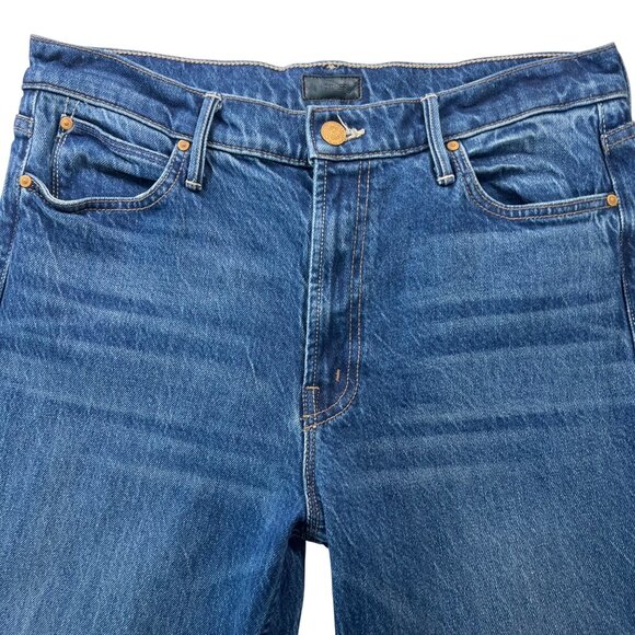 Mother The Checkerboard Duster Flood Cuff Jeans in Bunny Hop Size 29 - Picture 4 of 15